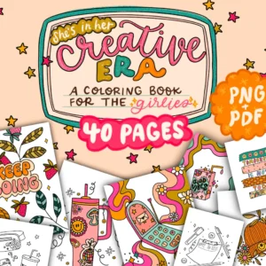 A Digital Coloring Book for the Girlies, Adult Coloring book , Procreate , Instant Digital Download