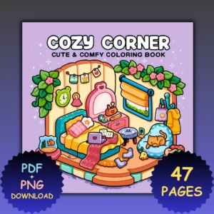 Cozy Corner Coloring Book, Instant Digital Download