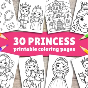 Cute Princess Coloring Pages for Kids , Girls Princess Printables Prince