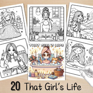 Bold and Easy Coloring Book, That Girl Coloring Pages, Cute Kawaii Girl Coloring