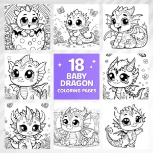 Baby Dragon Coloring Pages - Printable Baby Dragon Designs - DIY Kids Coloring Sheets