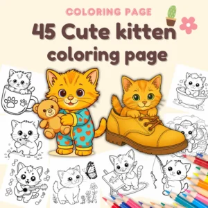 45 Cozy Cute Kitten Coloring Pages – Printable Cat Coloring Book for Kids & Adults